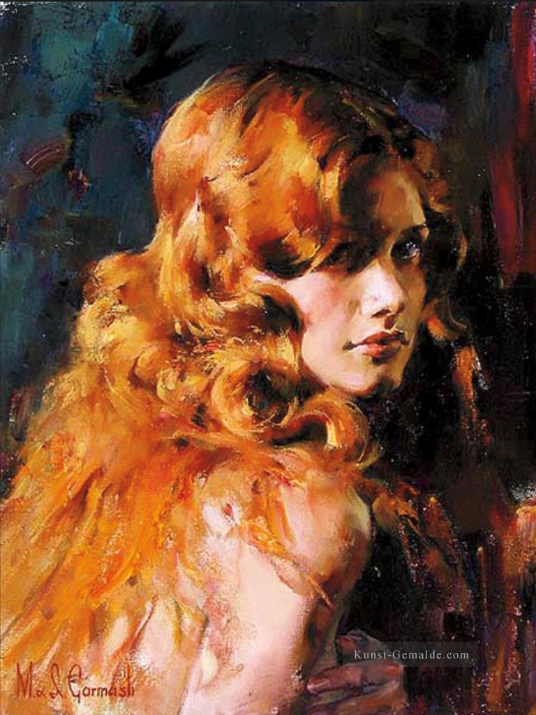 Hübsches Mädchen MIG 15 Impressionisten Ölgemälde